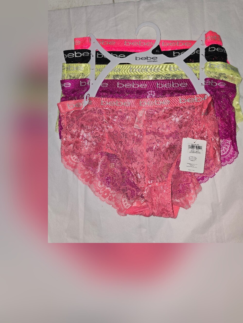 bebe XL Lace Intimate Hipster Briefs 5 Pack NWT